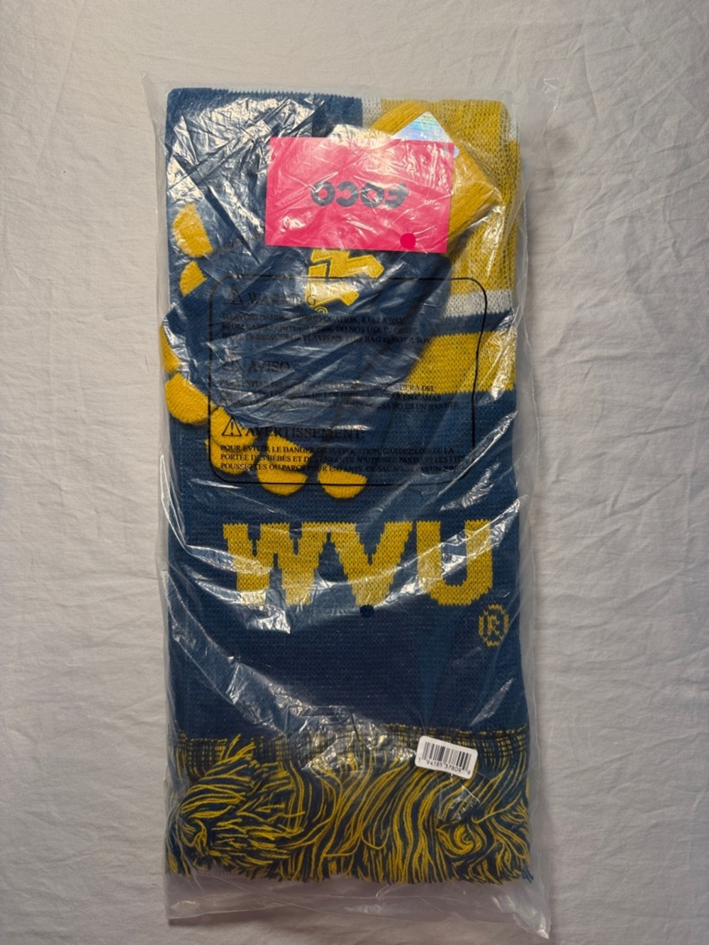 WVU Blue and Gold Knit Scarf by